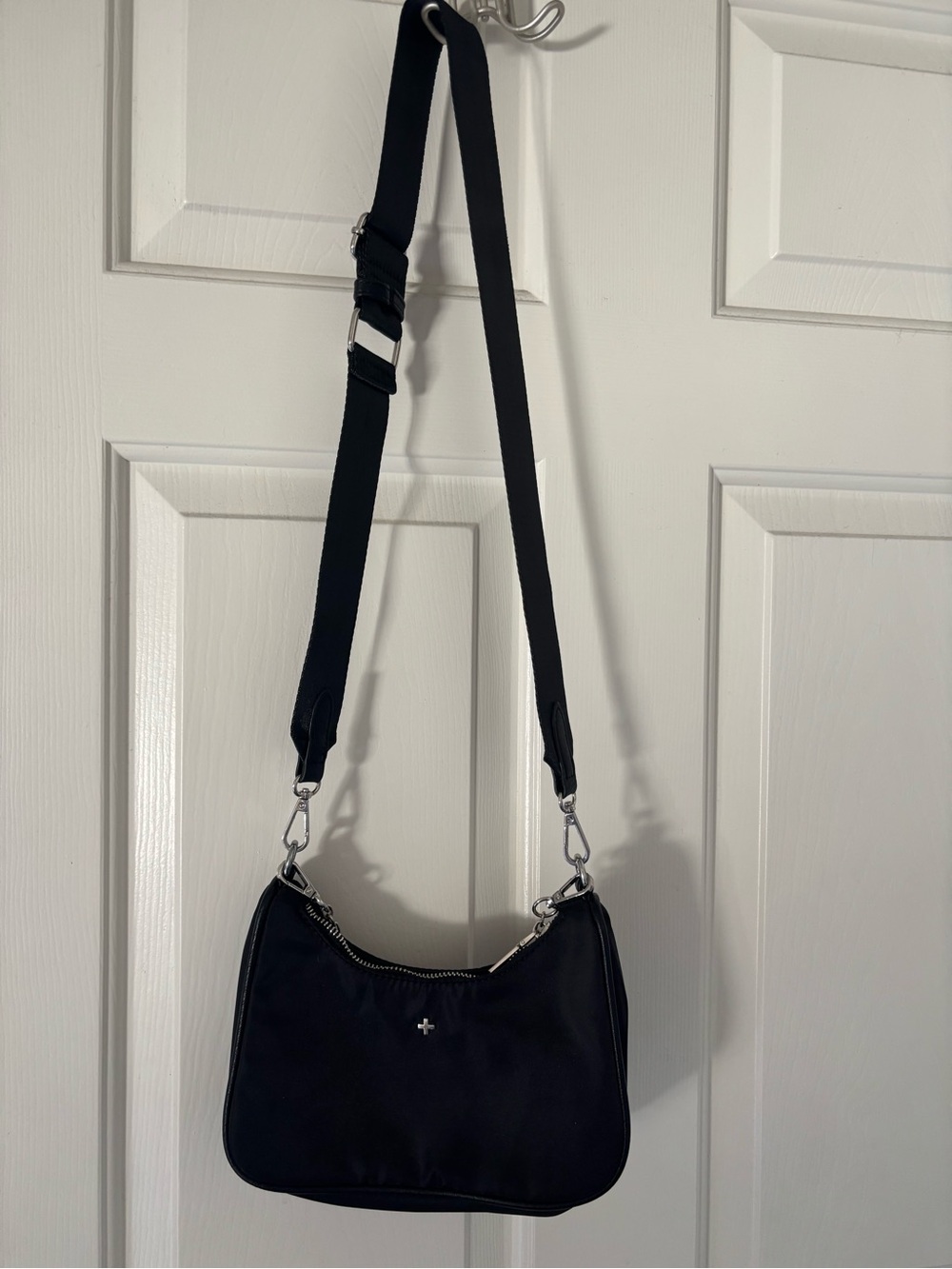 Peta + Jain Black Crossbody Bag with Silver Hardware